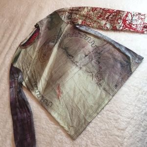 Desigual Embroidered Graphic Long Sleeve Tee